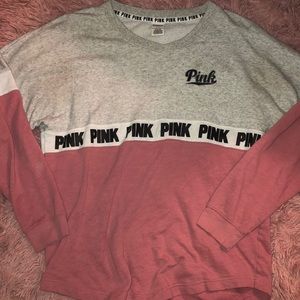 Pink Varsity Crew Sweatshirt like top